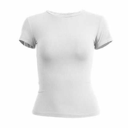 Woman Clothing Short Sleeve T-Shirt Slim Fit Tops Female O-Neck Knitted Sheath Tee Shirt Street Wear Sex Sporty 2024 Y2K New2410